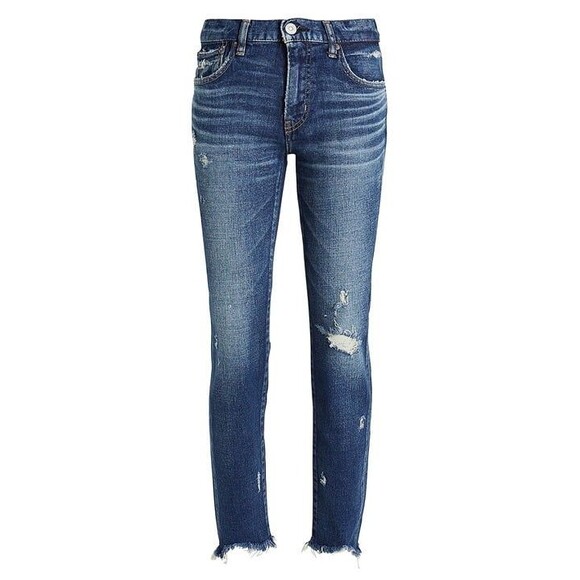 MOUSSY VINTAGE Glendele Distressed Skinny Jeans High Rise Dark Denim Sz 24 - Picture 1 of 5